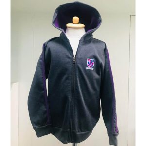 16 Grey Hoodie Jacket Purple Stripe