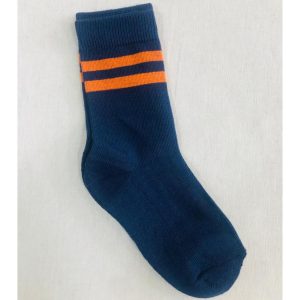 5 Socks pack of 3 Blue with Orange Stripe