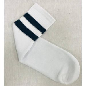 JNIS - 20 Socks pack of 3 White with Navy Blue