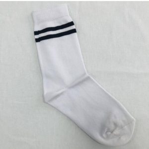 JNS - 16 Socks pack of 3 White with Grey stripe (2)